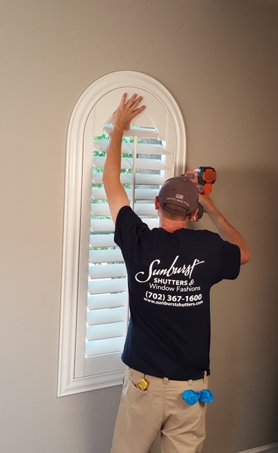 Shutter install in Miami family room